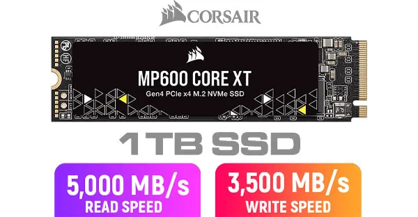 Corsair MP600 CORE XT 1TB NVMe PCIe M 2 SSD