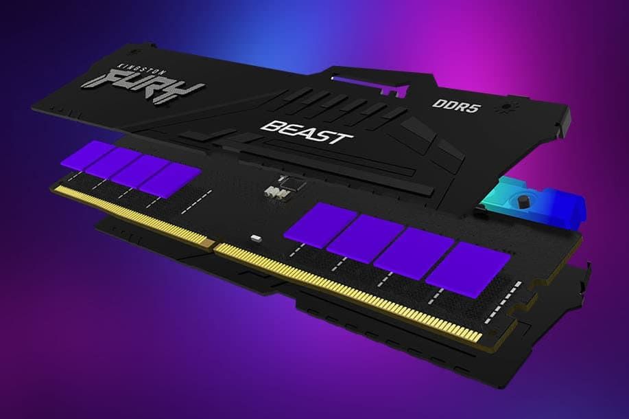 Kingston Fury Beast RGB 32GB 6000MHz DDR5 CL40 Memory - High-Speed
