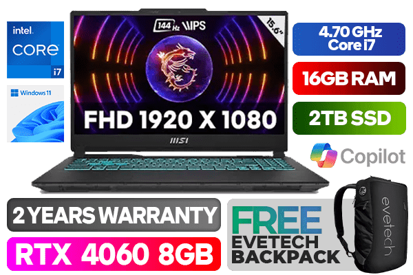 MSI Cyborg 15 A12VF Intel Core i7 RTX 4060 Gaming Laptop With 2TB SSD - image 1 MSI Cyborg 15 A12VF Intel Core i7 RTX 4060 Gaming Laptop With 2TB SSD - image 1