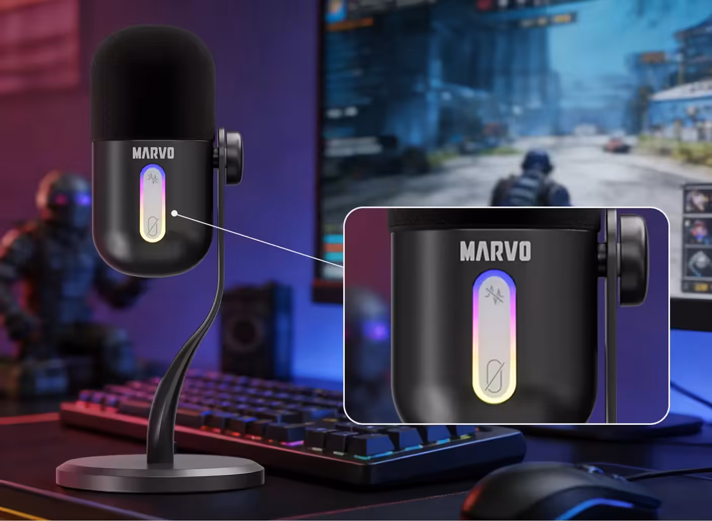 Blast 50 touch controls with RGB running light and LED indicators