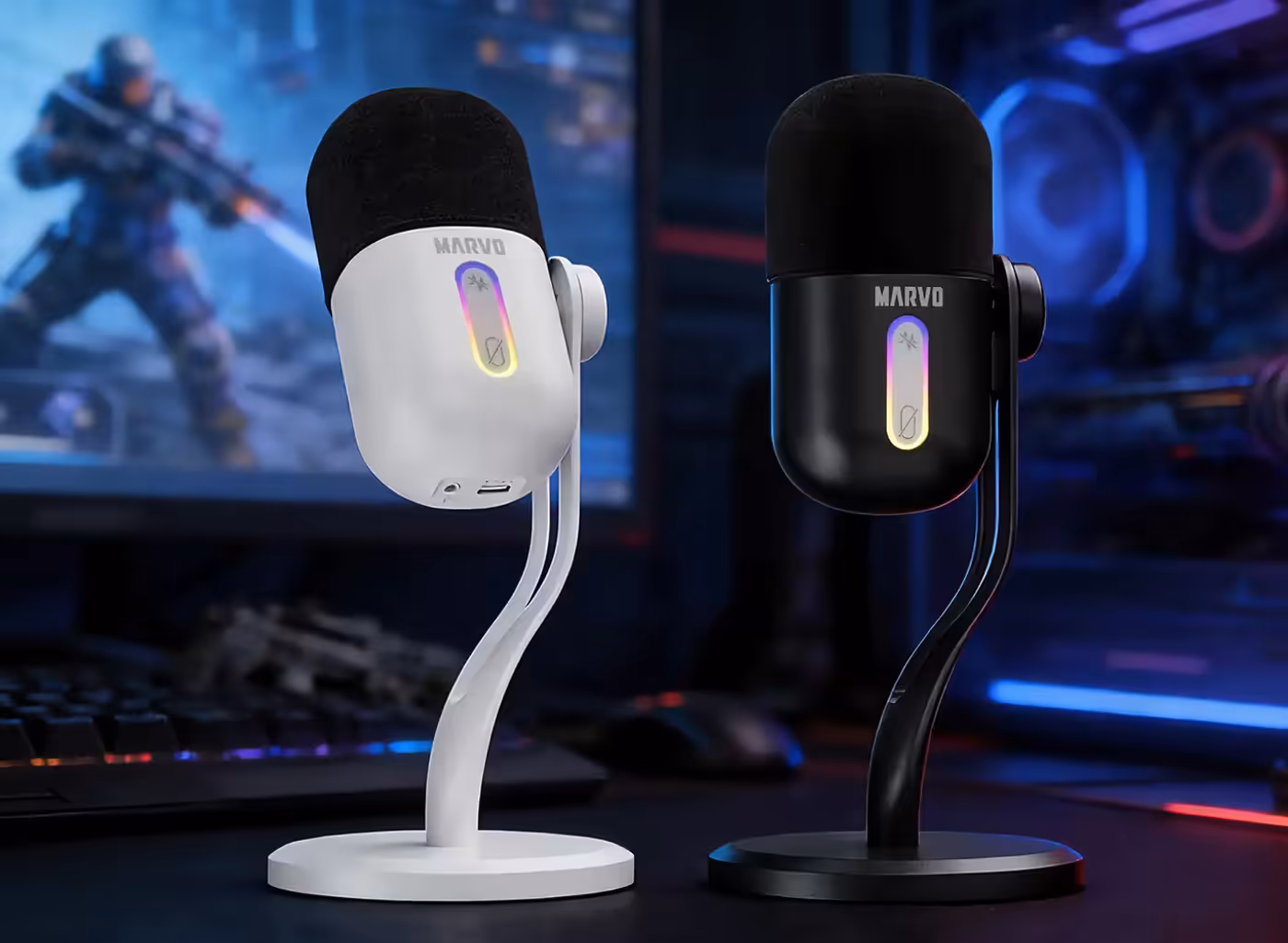Blast 50 White microphone with 3.5 mm real-time monitoring output