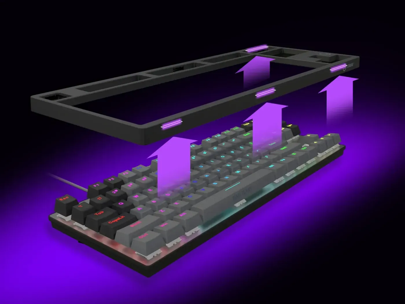 Azar 514TKL keyboard showing removable magnetic top cover design