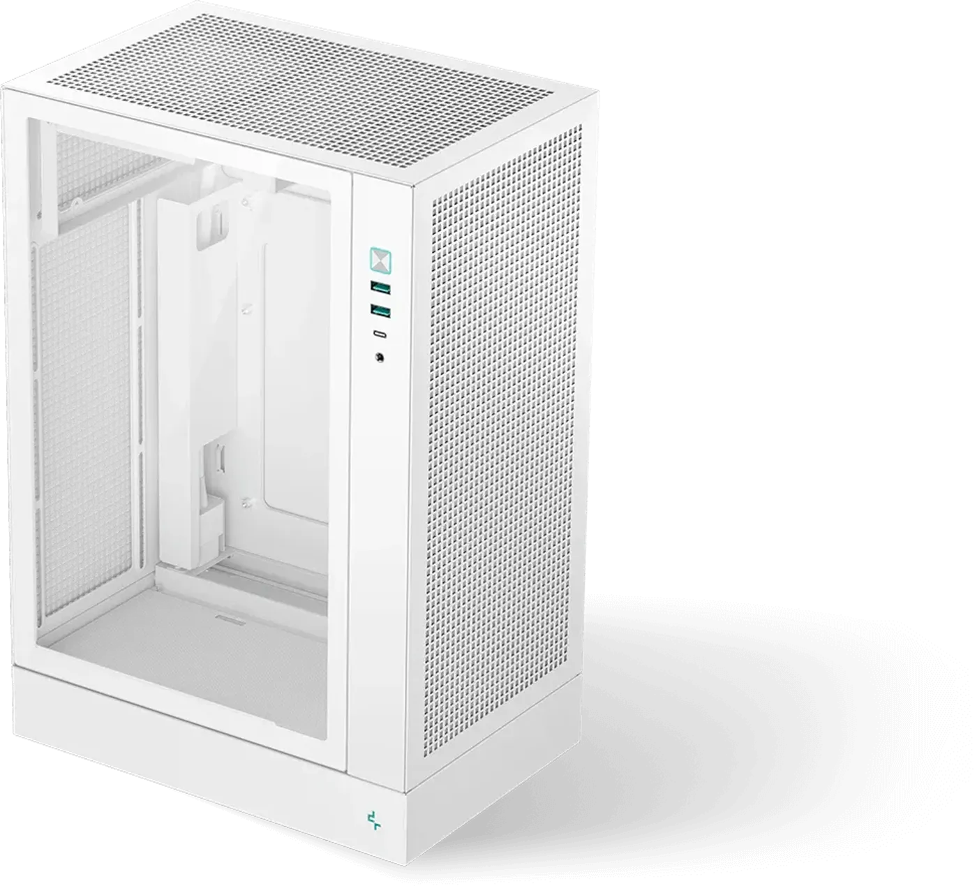 CH170 PLUS WH mesh panel airflow design with tempered glass side panel