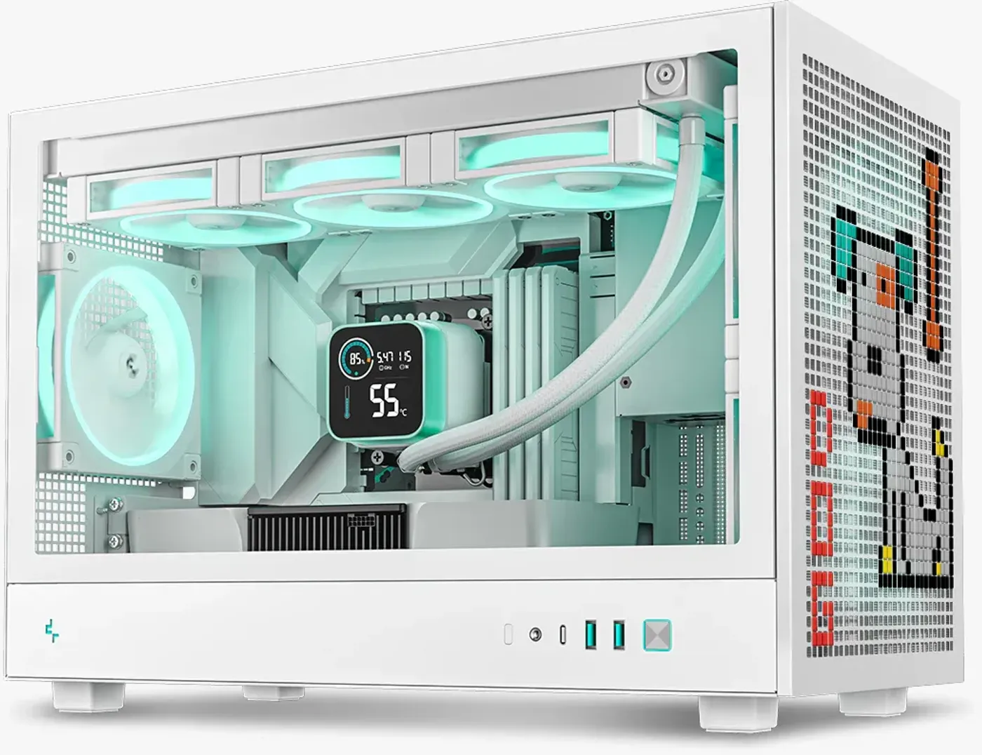 DEEPCOOL CH260 PCケース 白 DeepCool CH260-WH High-Airflow ITX Case — 360mm Radiator Support
