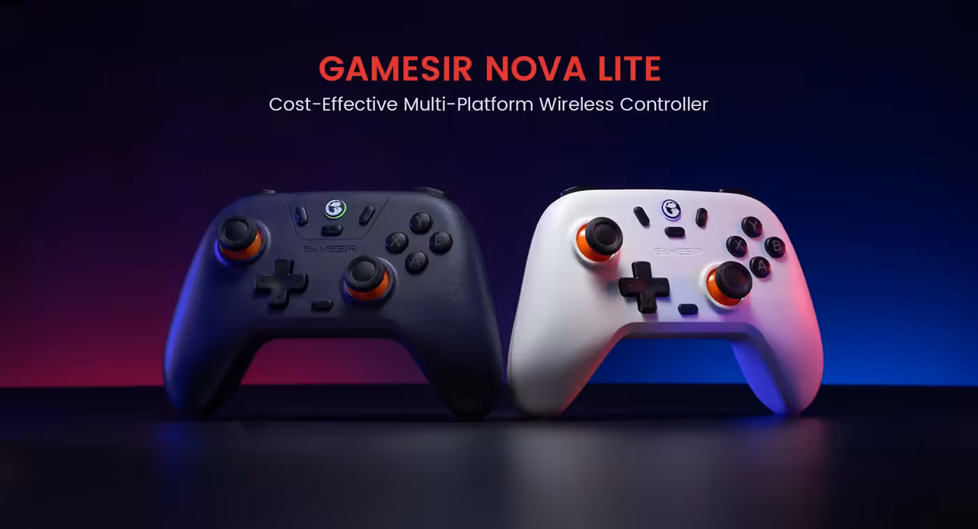 GameSir Nova Lite tri-mode wireless gaming controller in white