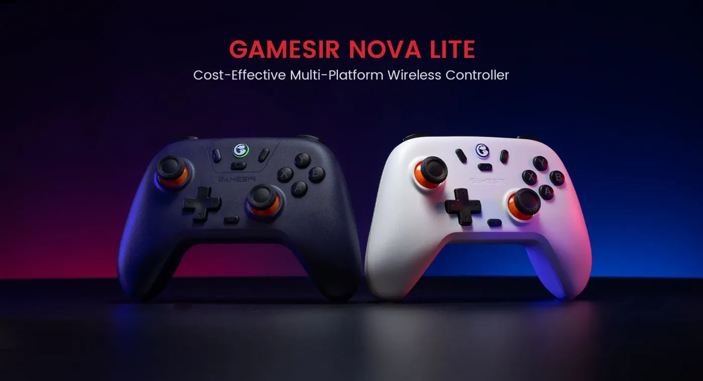 GameSir Nova Lite tri-mode wireless gaming controller in white
