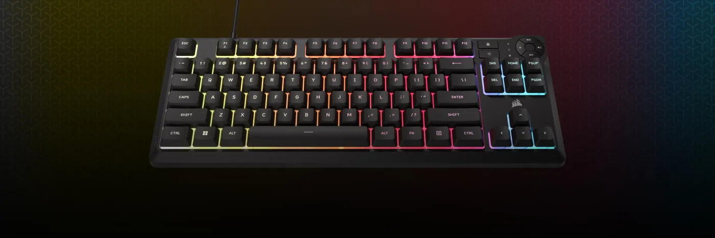 K55 CORE TKL gaming keyboard with RGB lighting
