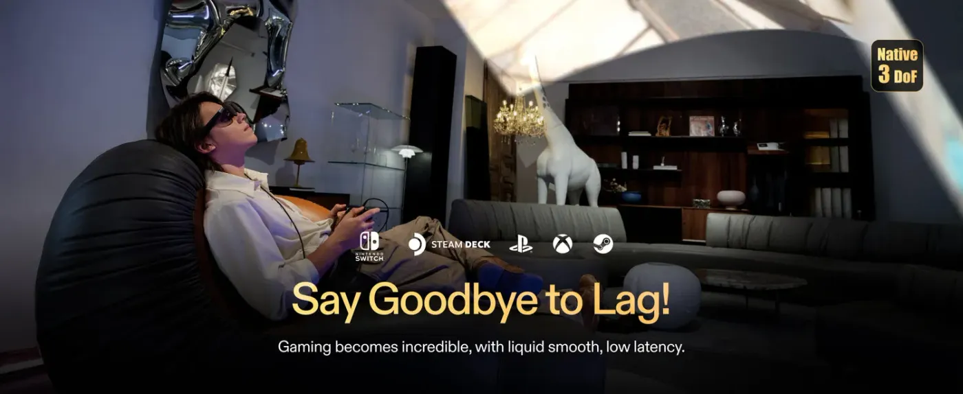 Fast-motion gaming content displayed on the XREAL One virtual screen