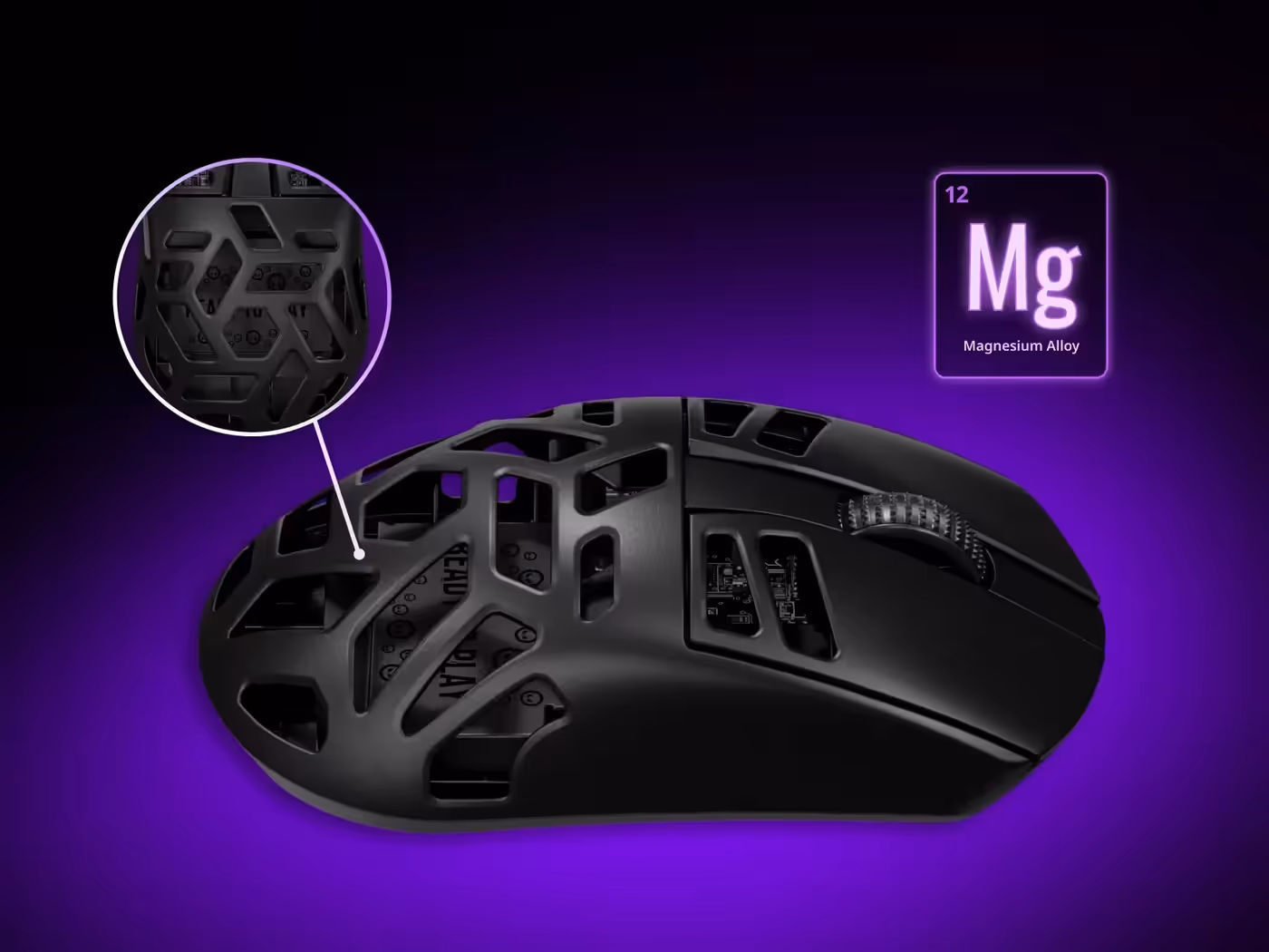 Mouse housing made from premium magnesium alloy for durability