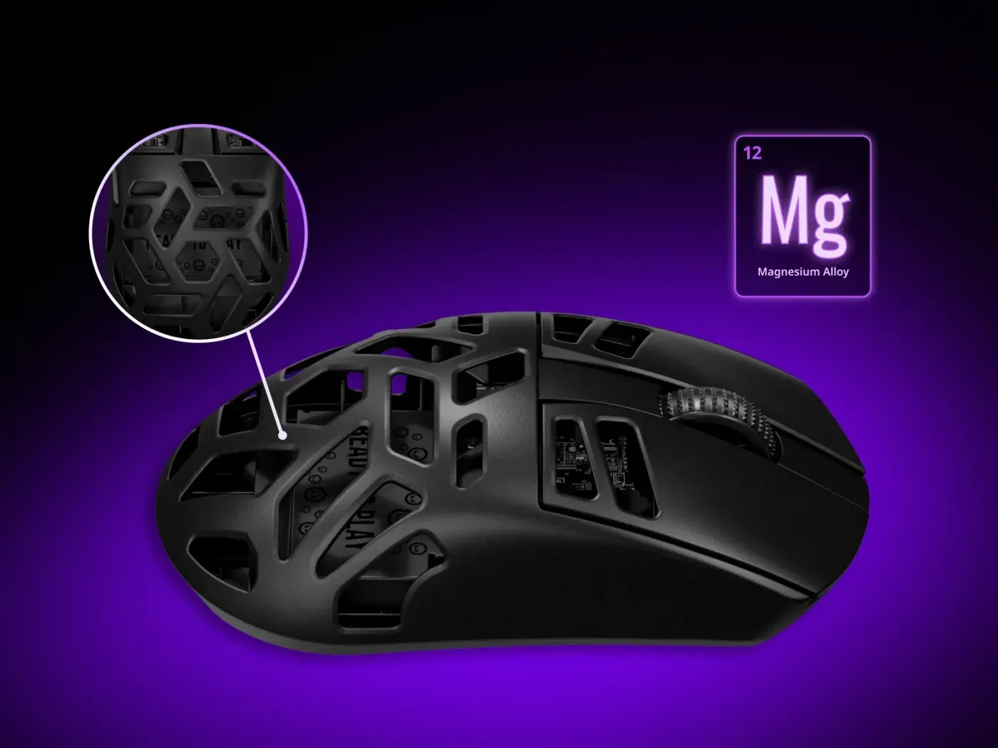 Mouse housing made from premium magnesium alloy for durability