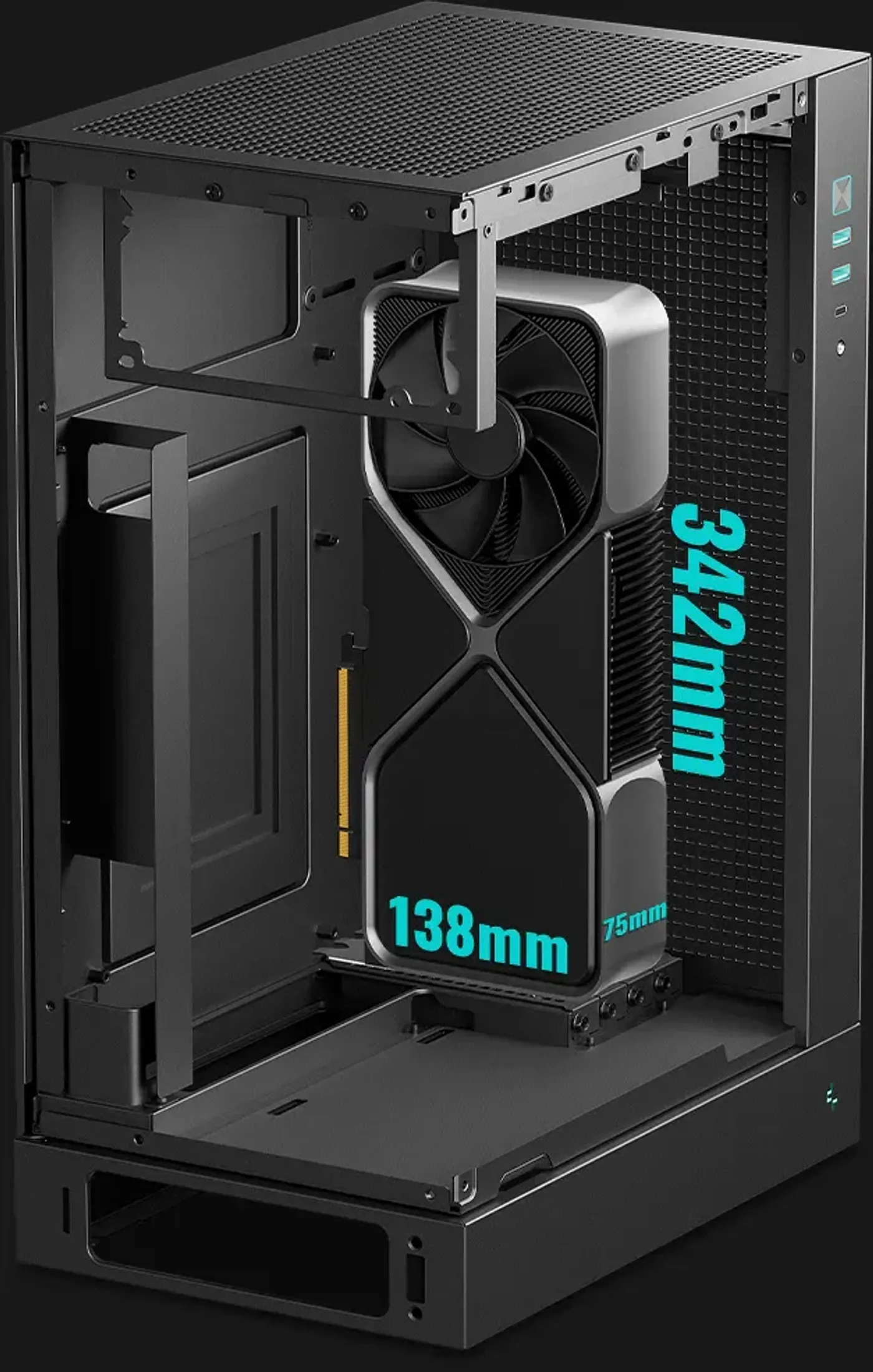 DeepCool CH170 PLUS Vertical Mid-Tower Case — High-Airflow