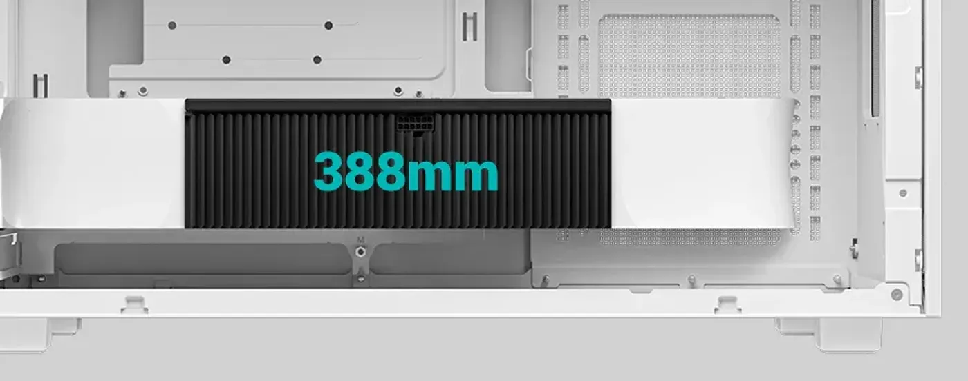 CH260 WH internal view highlighting long GPU clearance