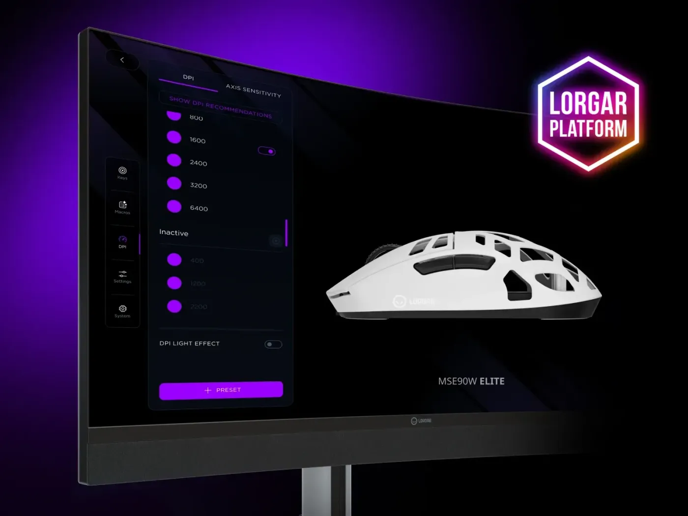 LORGAR PLATFORM customization interface with automatic game detection features