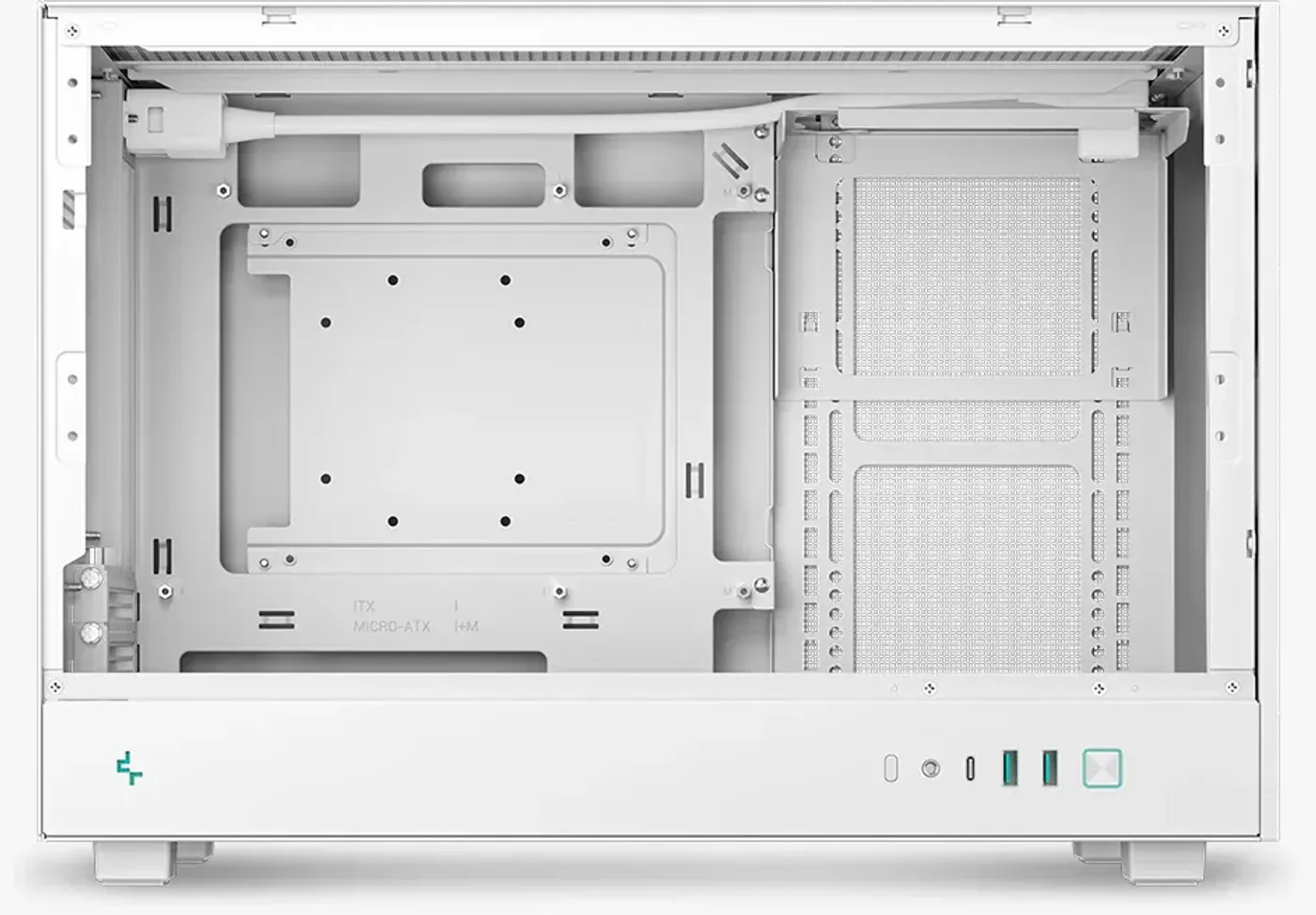 CH260 WH airflow layout and cooling support with mesh ventilation