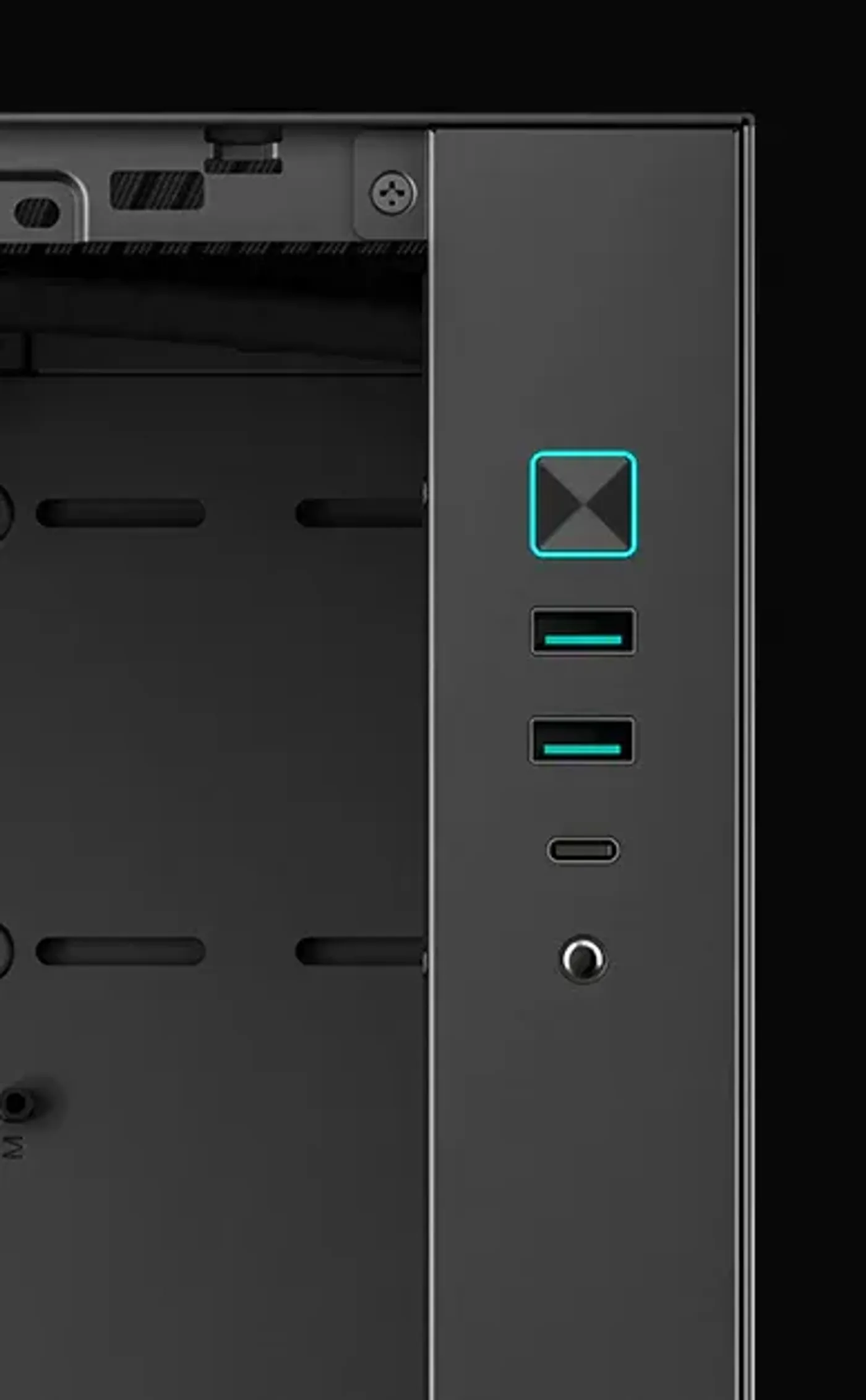 CH170 PLUS front I/O ports and dust filter layout