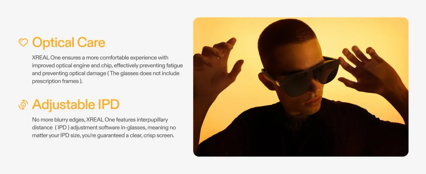 XREAL One lenses shown at different electrochromic dimming levels