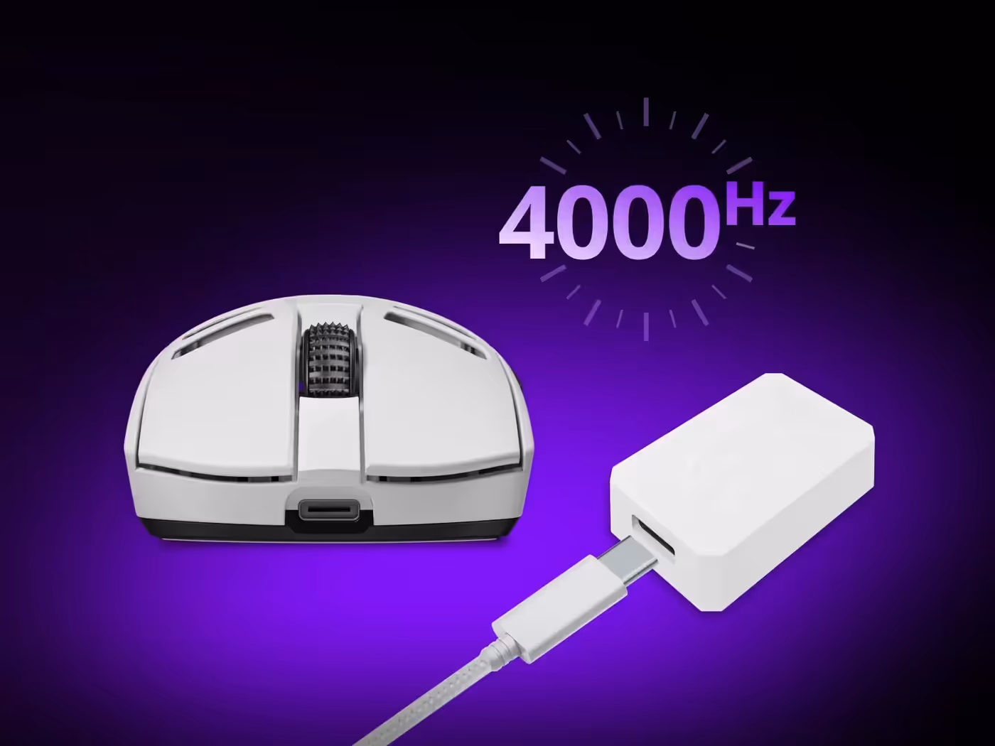Wireless mouse demonstrating 4,000 Hz polling and 0.25 ms response