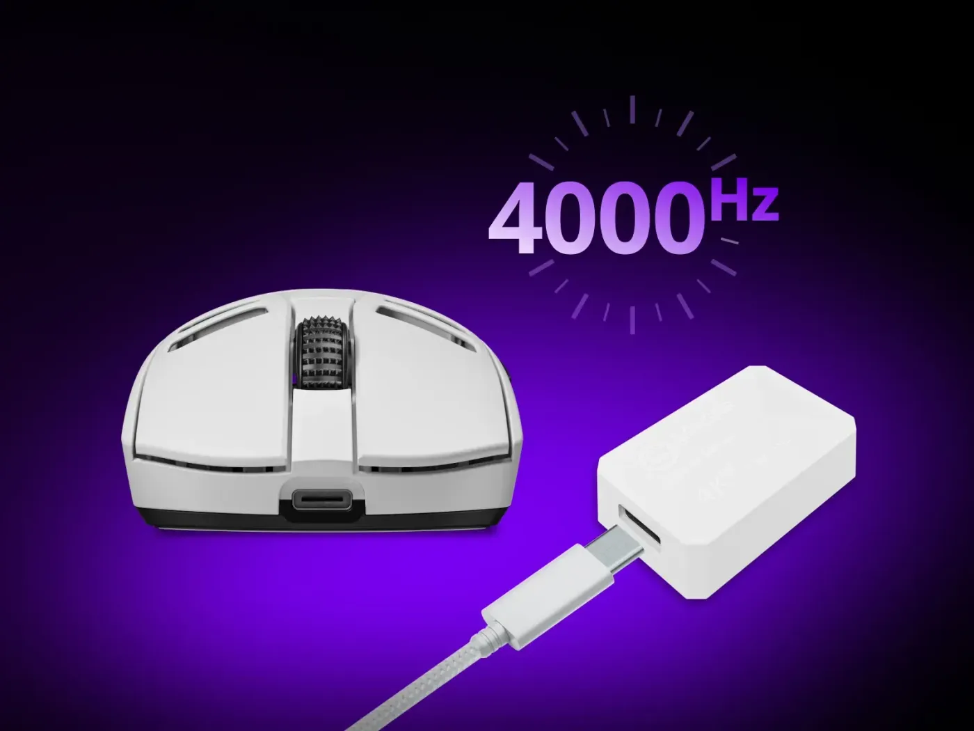 Wireless mouse demonstrating 4,000 Hz polling and 0.25 ms response