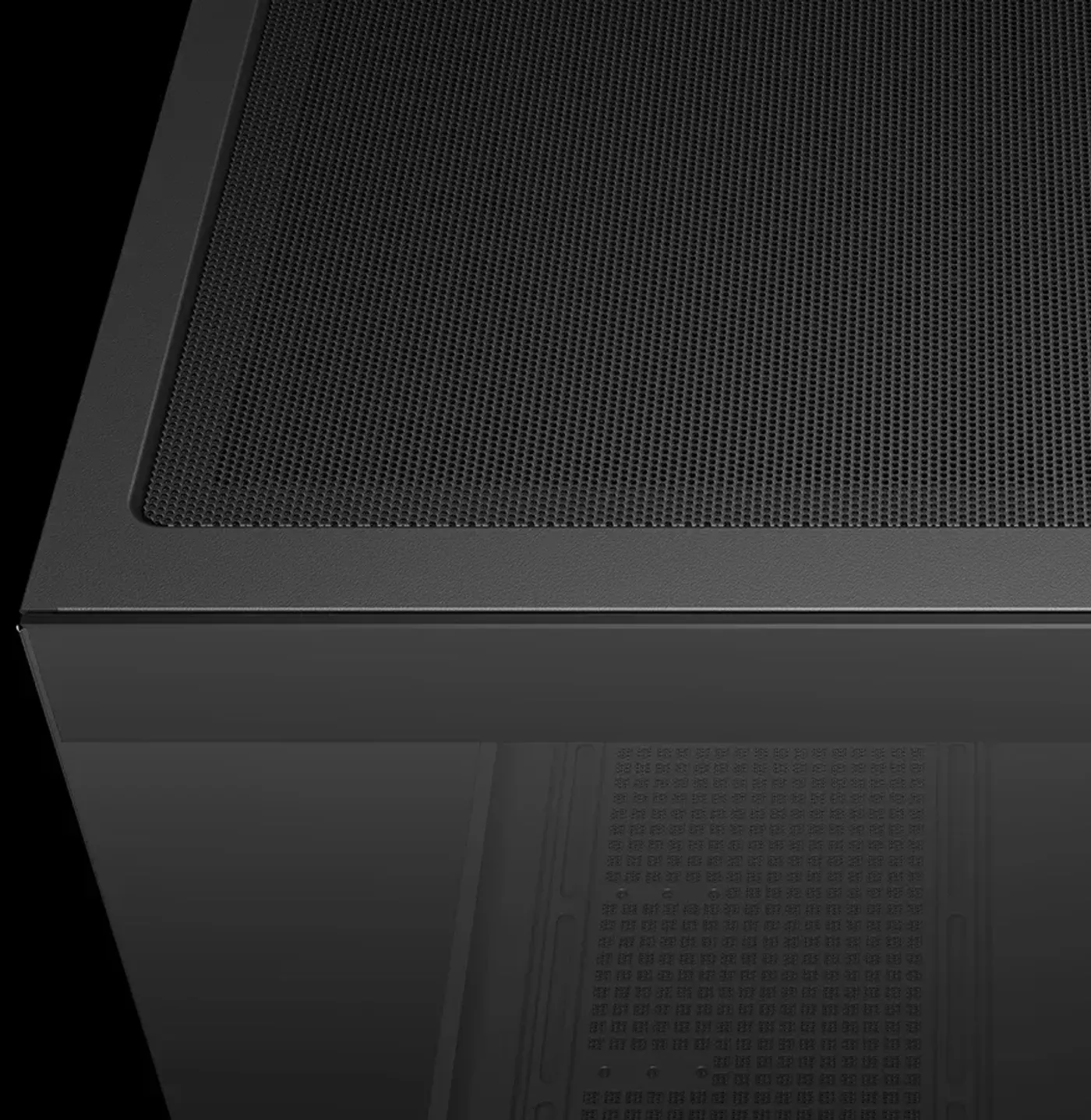 Case features including dust filters side IO ports and cable space