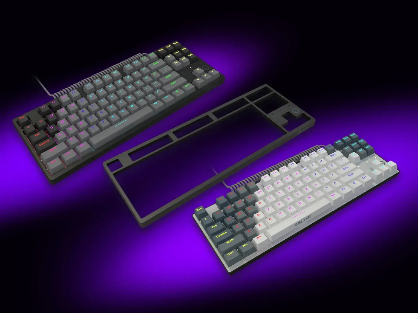 Two color options showing monochrome and black keyboard designs