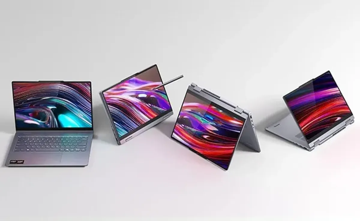 Demonstration of the four usage modes including stand, tent, tablet, and laptop configurations