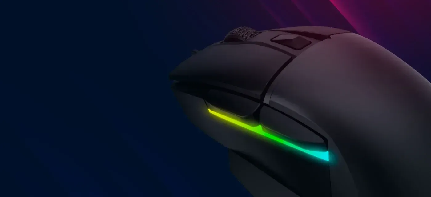Lightweight 75g gaming mouse with ergonomic design