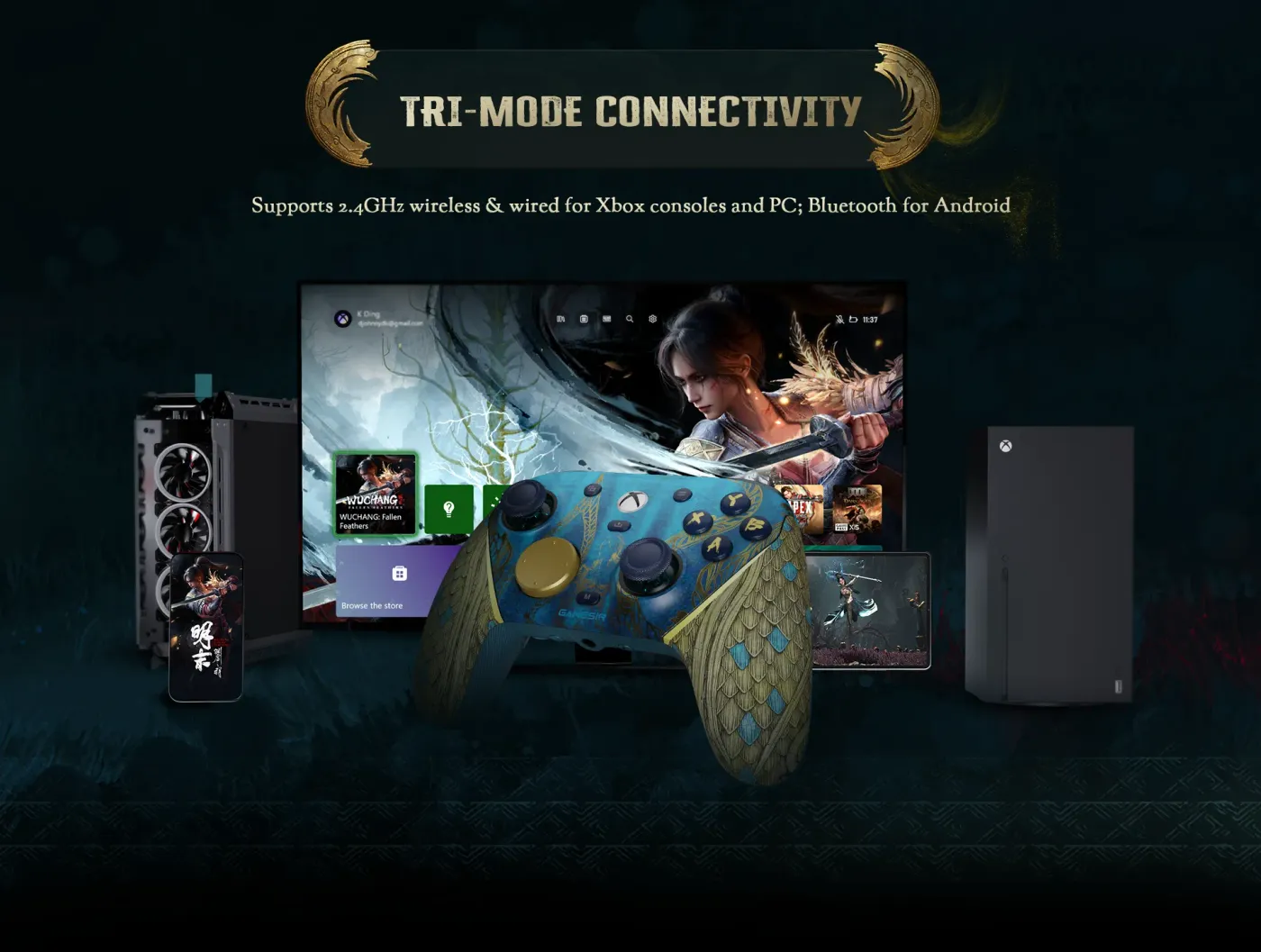 GameSir G7 Pro connected to a gaming PC for high polling rate play