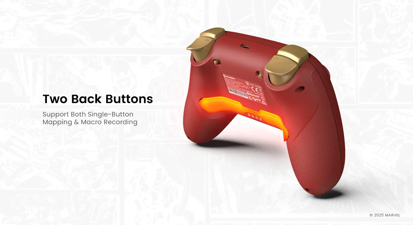 Rear macro buttons on the Iron Man Edition Nova 2 Lite
