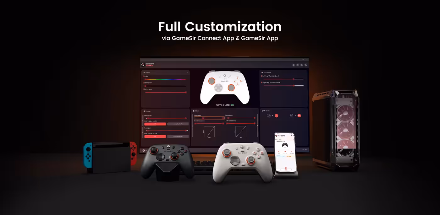 Champions Edition Nova 2 Lite being configured through the GameSir app