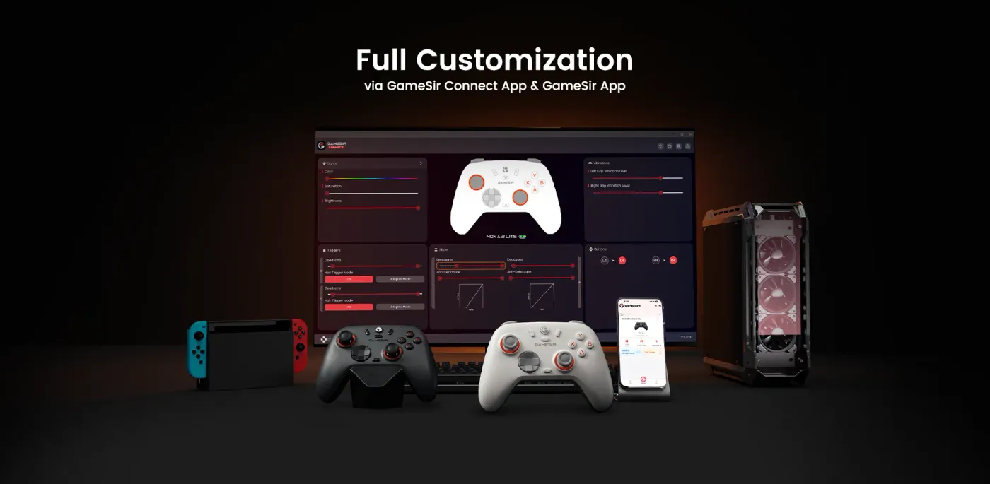 Champions Edition Nova 2 Lite being configured through the GameSir app