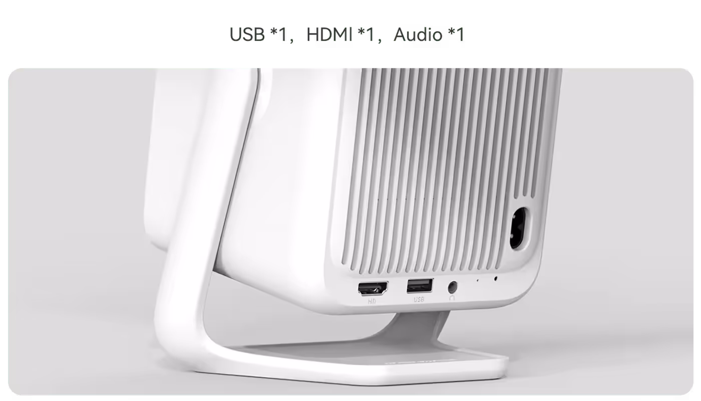 Multiple connectivity ports including USB, HDMI, and Audio interfaces