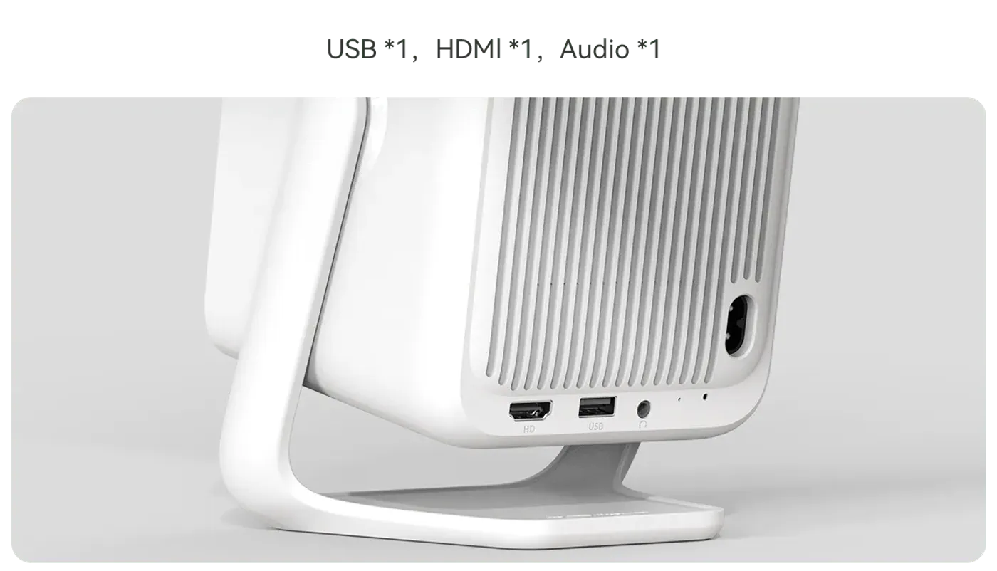 Multiple connectivity ports including USB, HDMI, and Audio interfaces