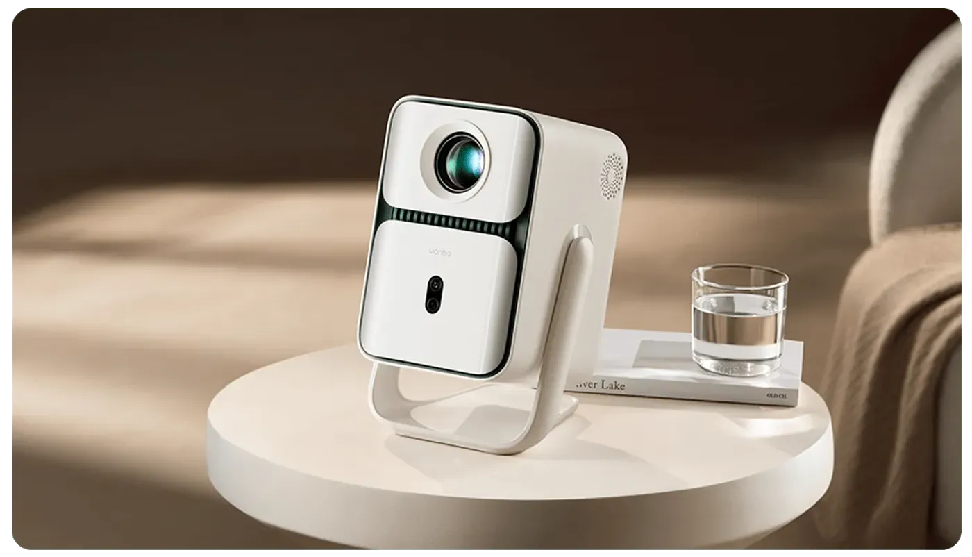 Compact projector with elegant rounded corner design in fresh colors