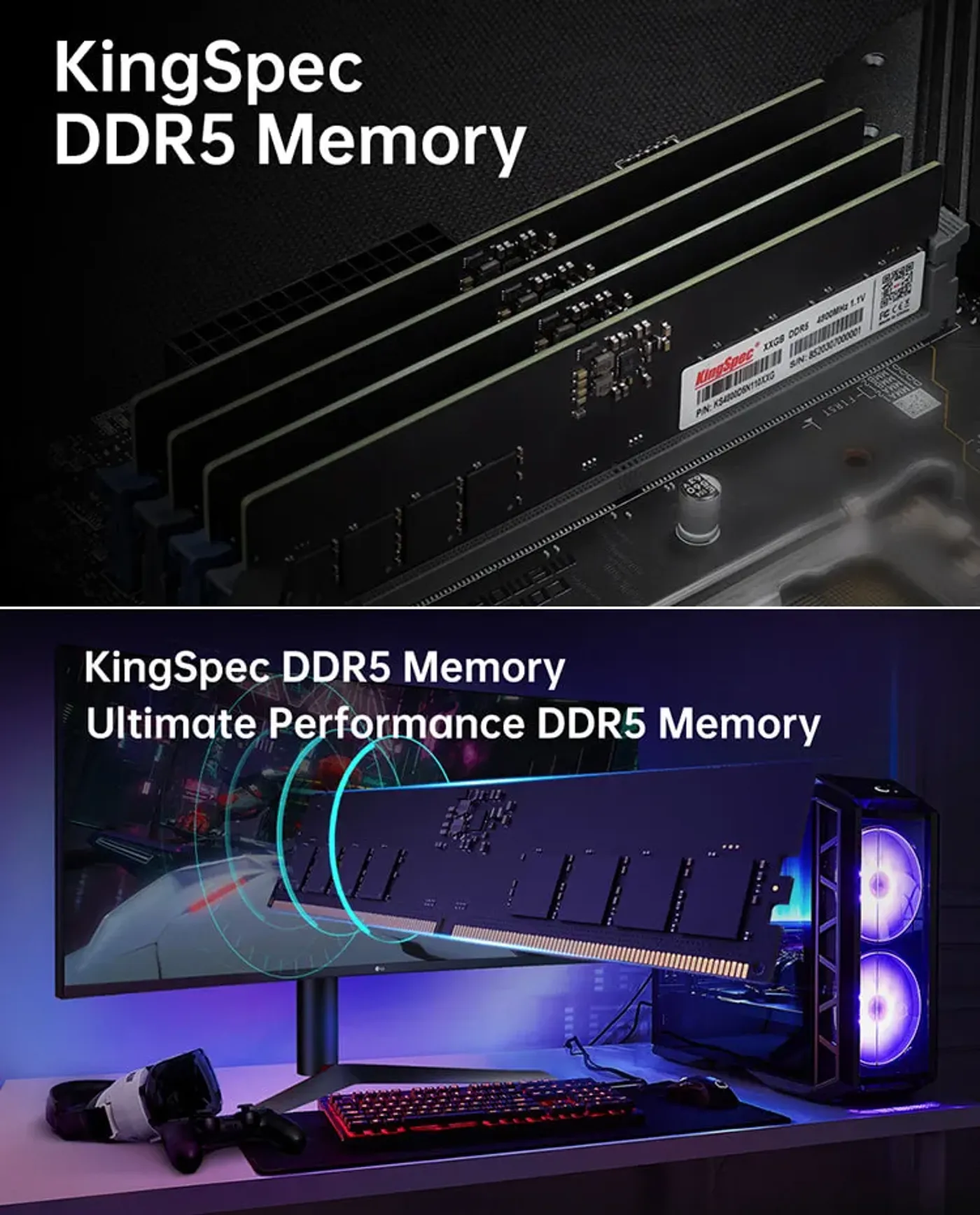 KingSpec 16GB DDR5 6000MHz desktop memory module
