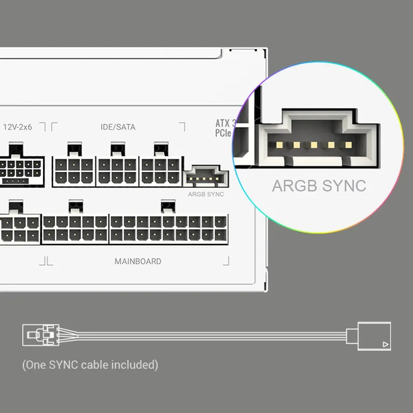 Diagram showing ARGB sync connection to motherboard