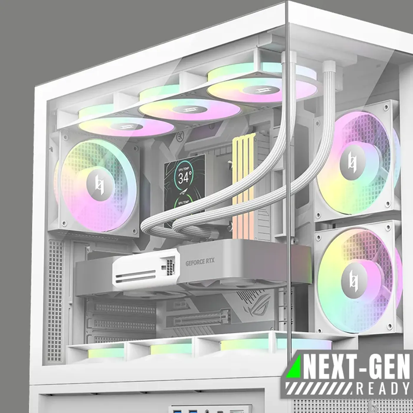 NEX C51 WH gaming case ready for next-generation GPU installation