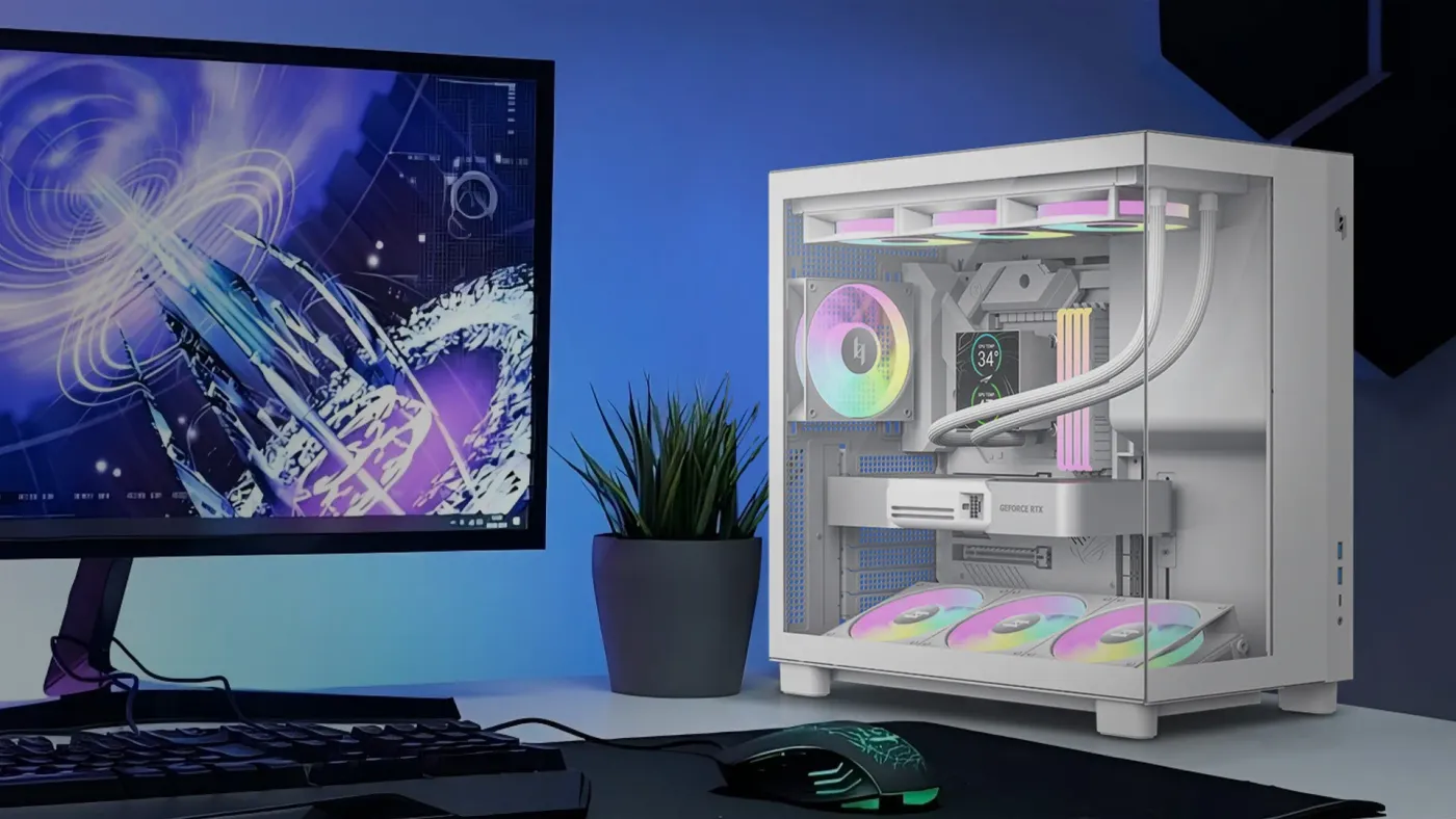NEX C53 WH ATX Gaming Case white with flexible airflow tuning design