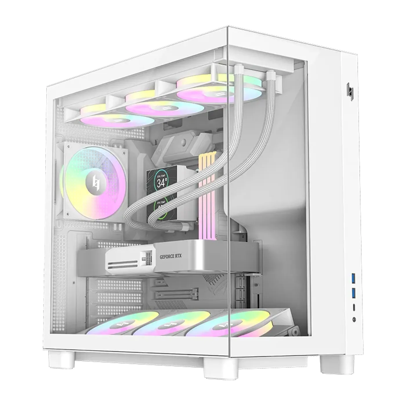 NEX C53 WH case with 270-degree panoramic tempered glass side and front panels