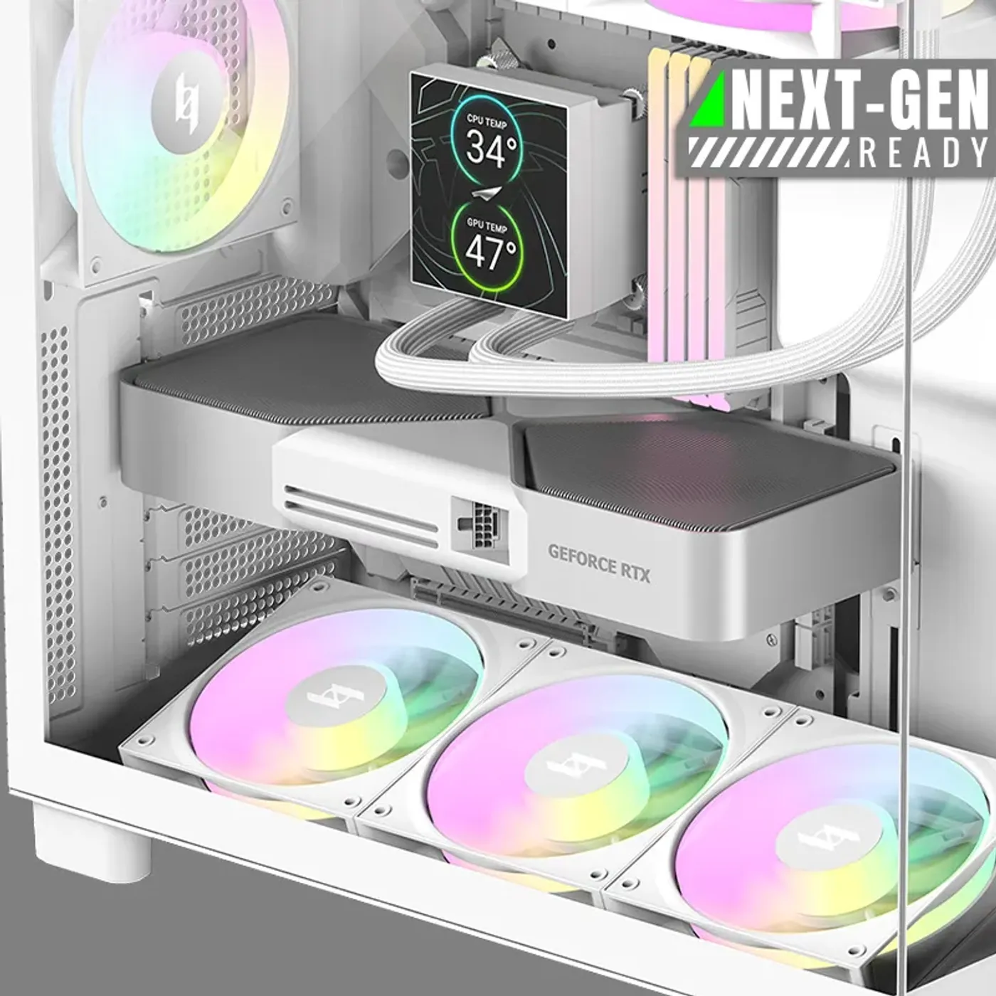 Next-generation GPU installed inside the NEX C53 WH gaming case