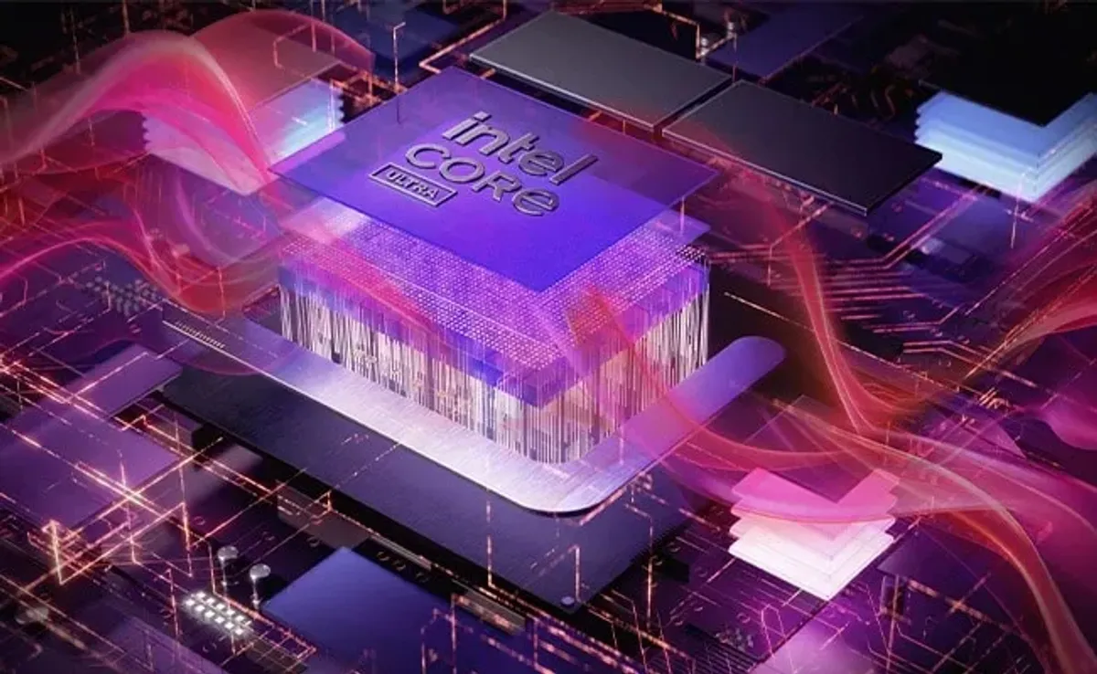 Internal breakaway view of the Intel Core Ultra processor with 45 TOPS NPU