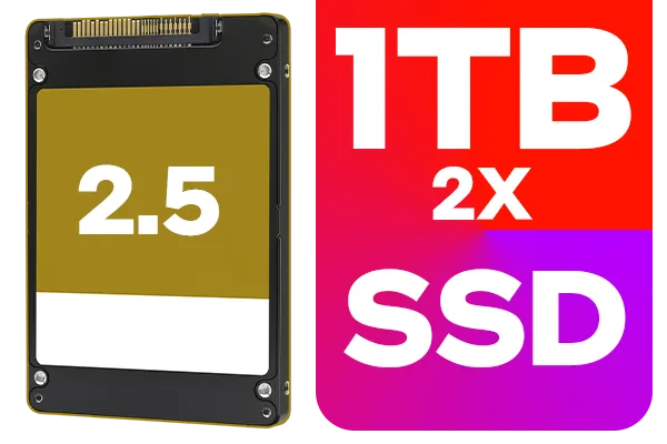 2 x 1TB (2TB) Ultra-Fast SSD Upto 550MB/s+ Speed