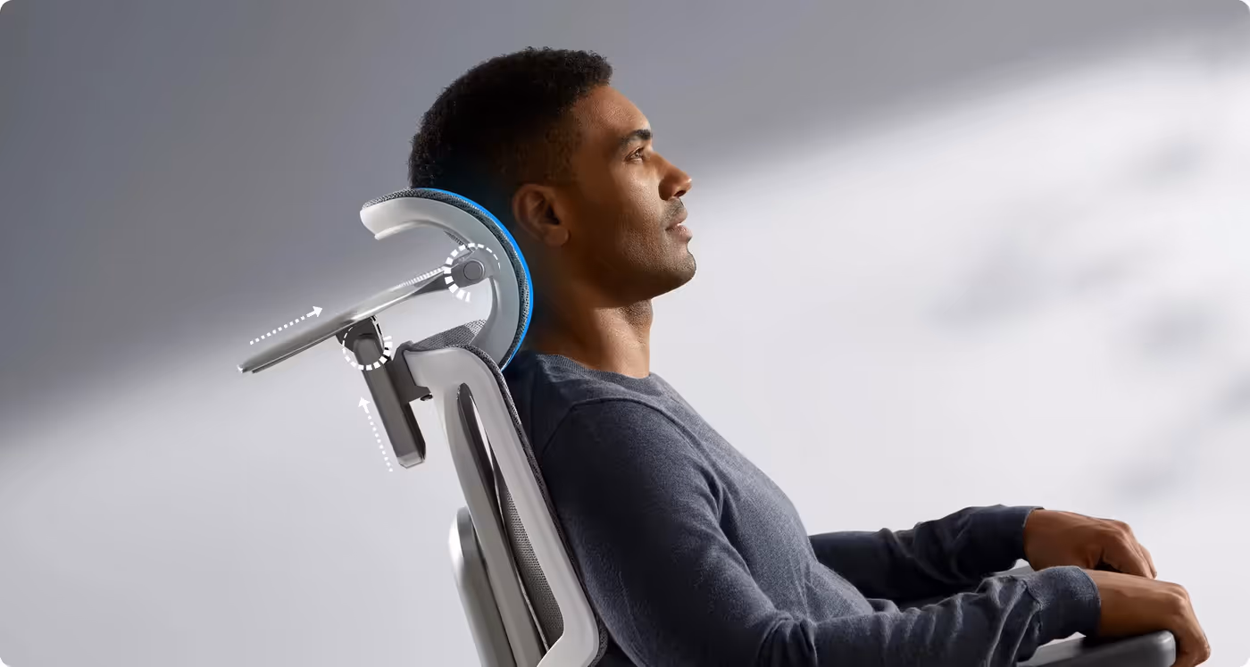 Ergonomic headrest curve detail