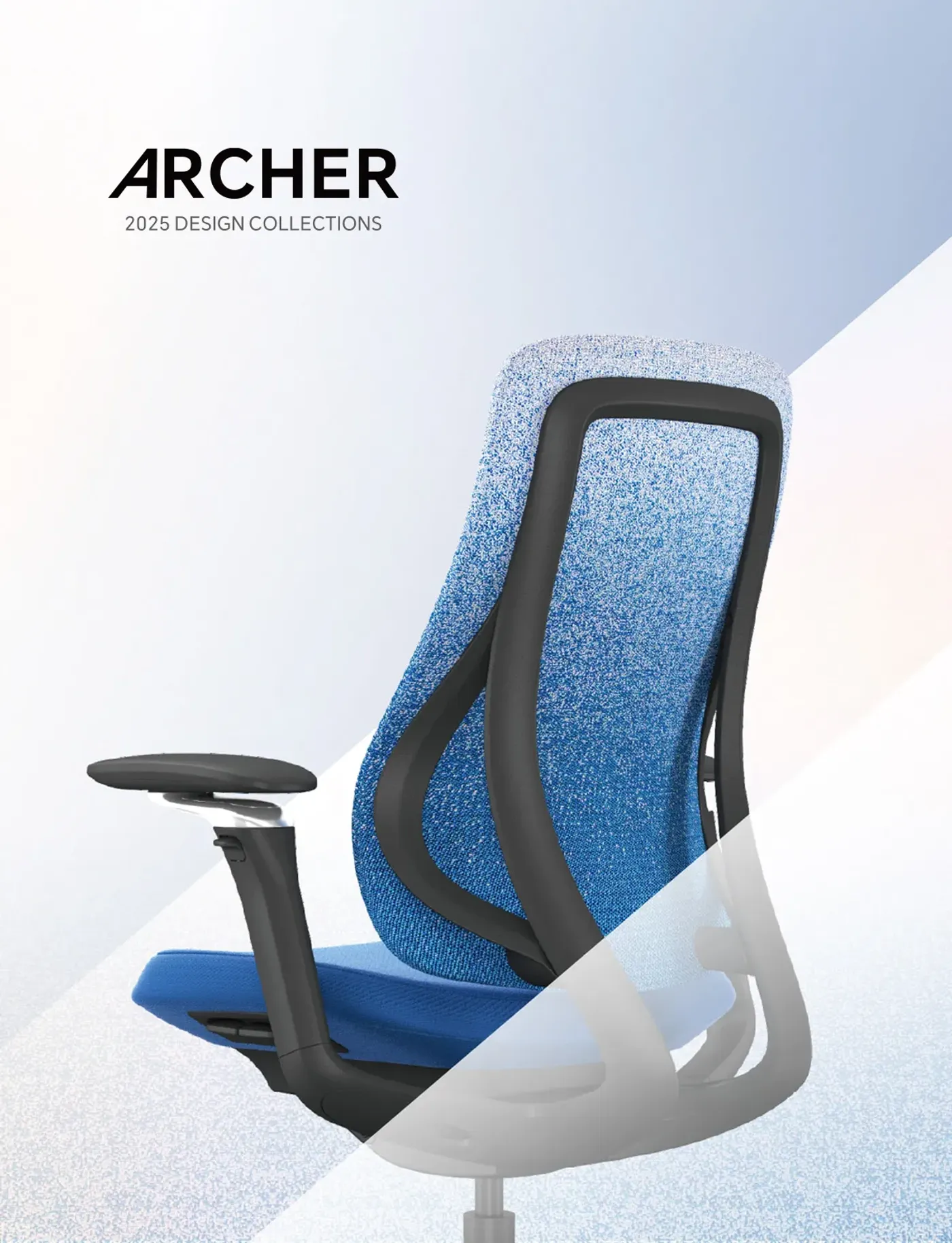 Enova Archer office chair with a light grey frame and black upholstery