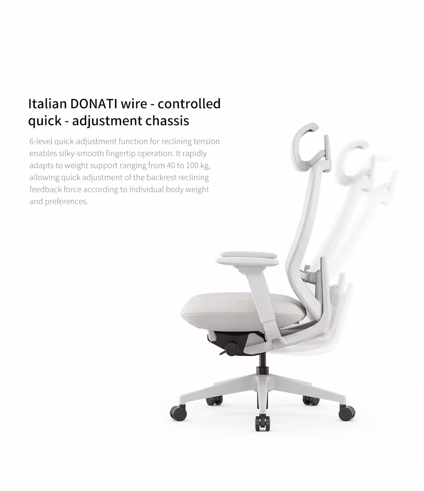 Vertically adjustable lumbar support on the Sparta 3 backrest