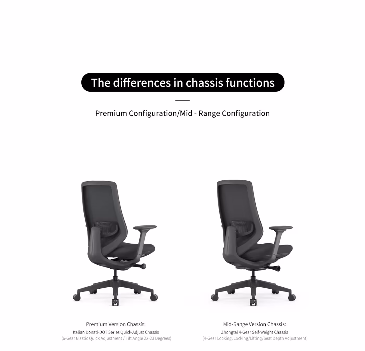 Light grey nylon five-star base of the Sparta 3 chair
