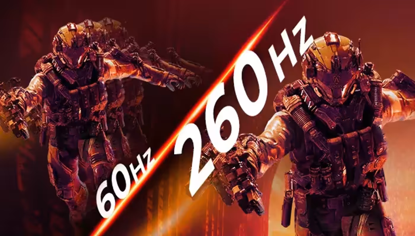 Gaming monitor displaying ultra-smooth 260Hz performance