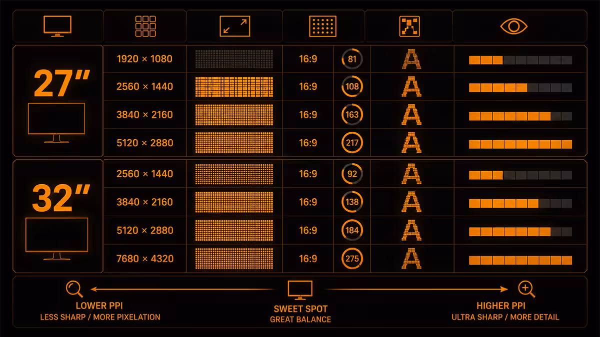 Monitor pixel density