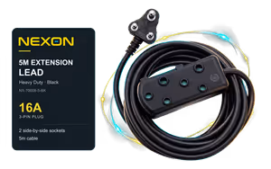 Nexon Heavy Duty 5m Extension Lead - Black - image 1