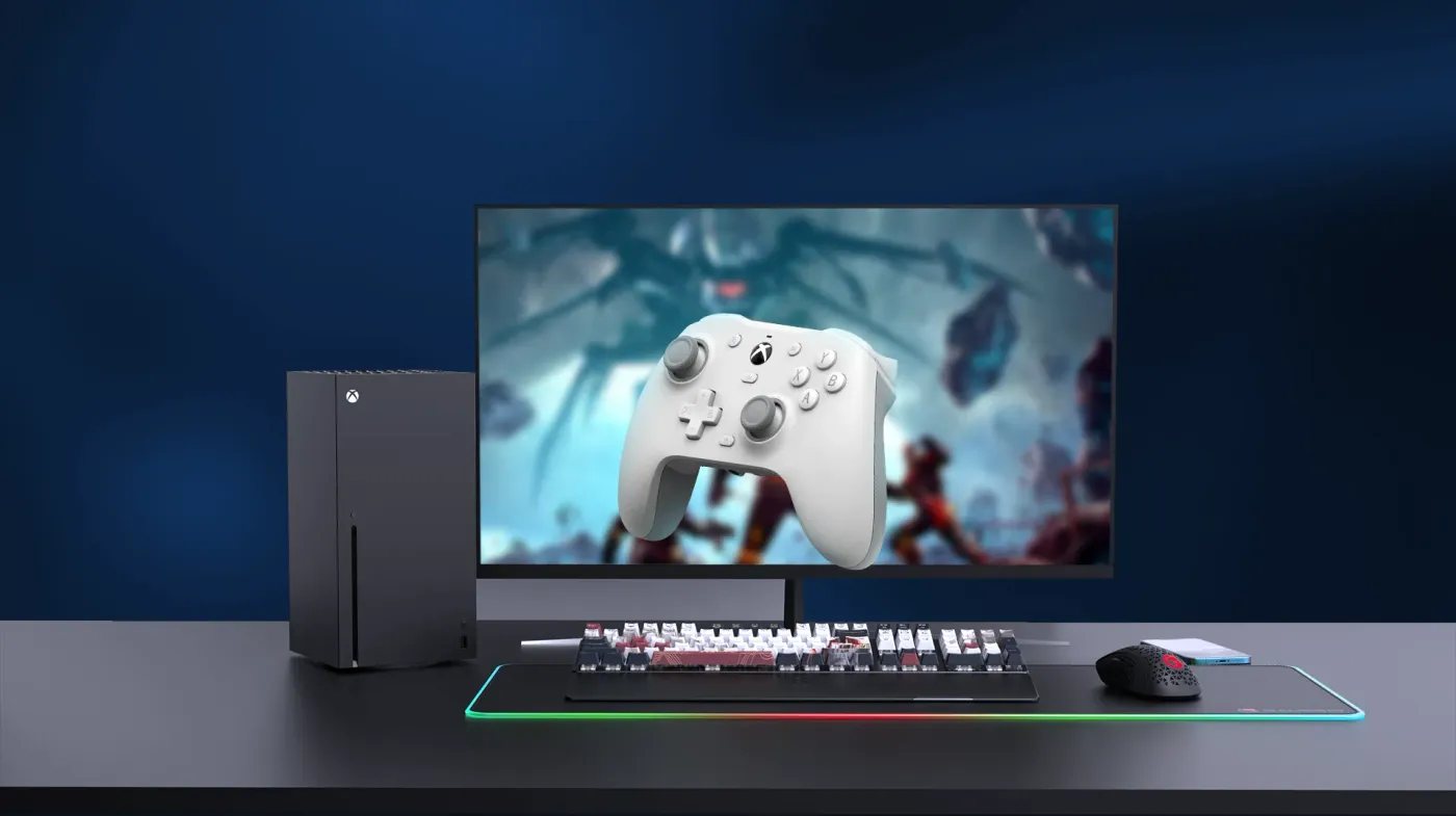 The magnetic analog triggers on the shoulder of the GameSir G7 HE