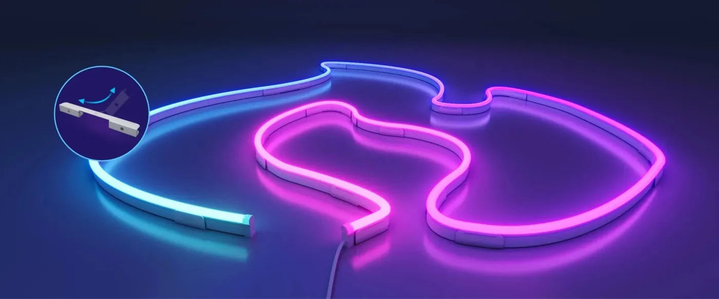 Smartphone app controlling the Govee Neon RGBIC strip light